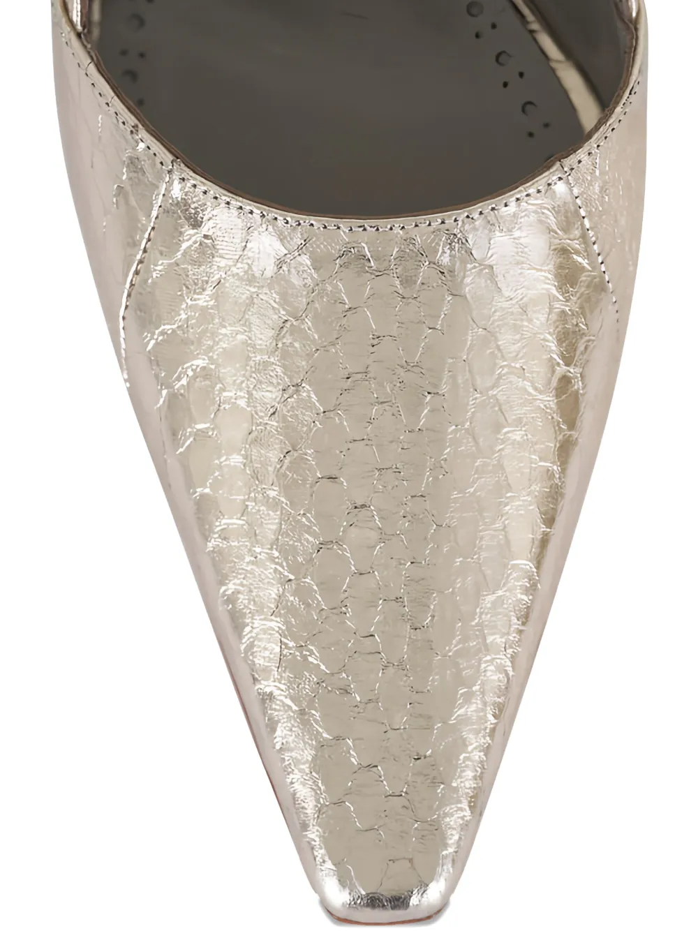 Manolo Blahnik Touki point-toe slingback sandals Goud