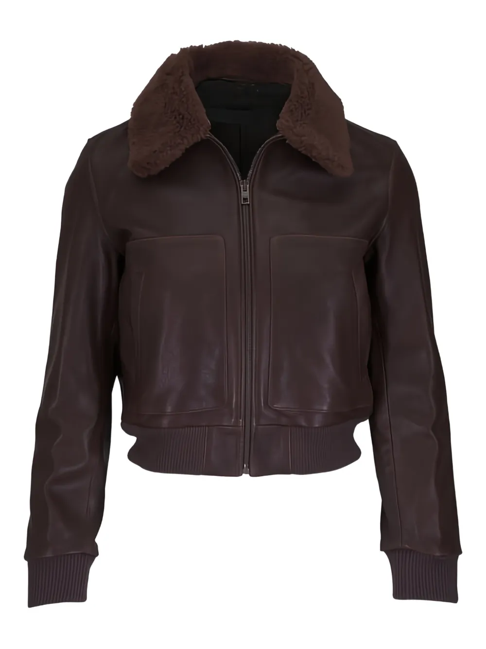 Nili Lotan shearling collar jacket - Braun
