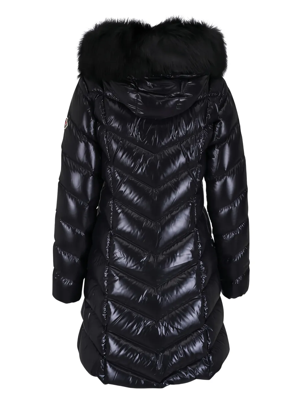 Moncler Zip-up Puffer Coat In Black
