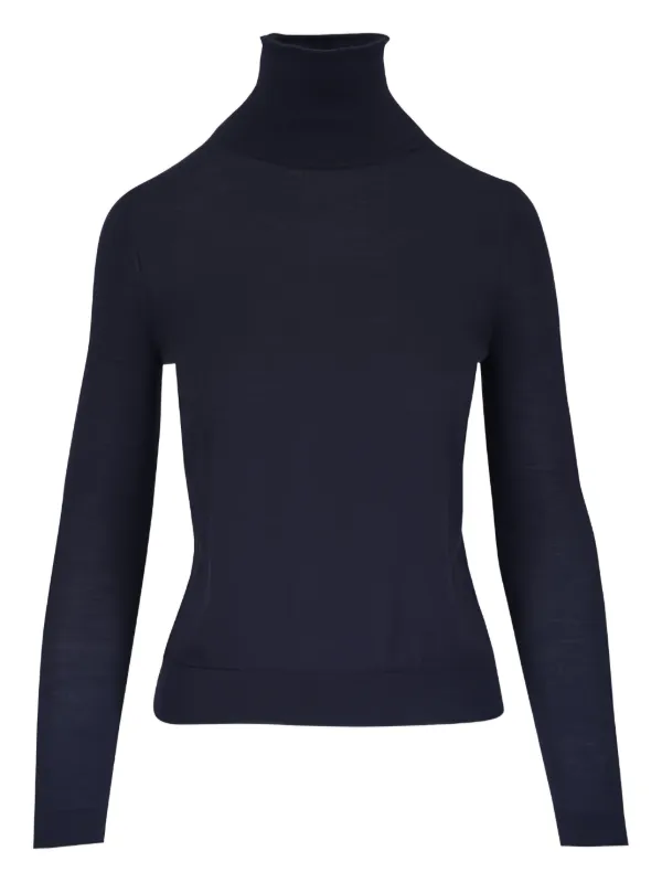 Lafayette 148 Turtleneck Long-sleeves Sweater in Blue