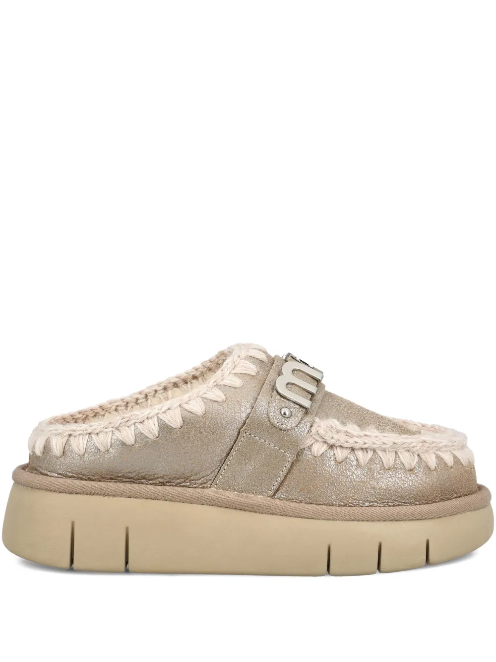 Mou Bounce trim-detail ankle boots Brown