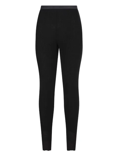 Valentino Garavani ribbed lace-detailed leggings