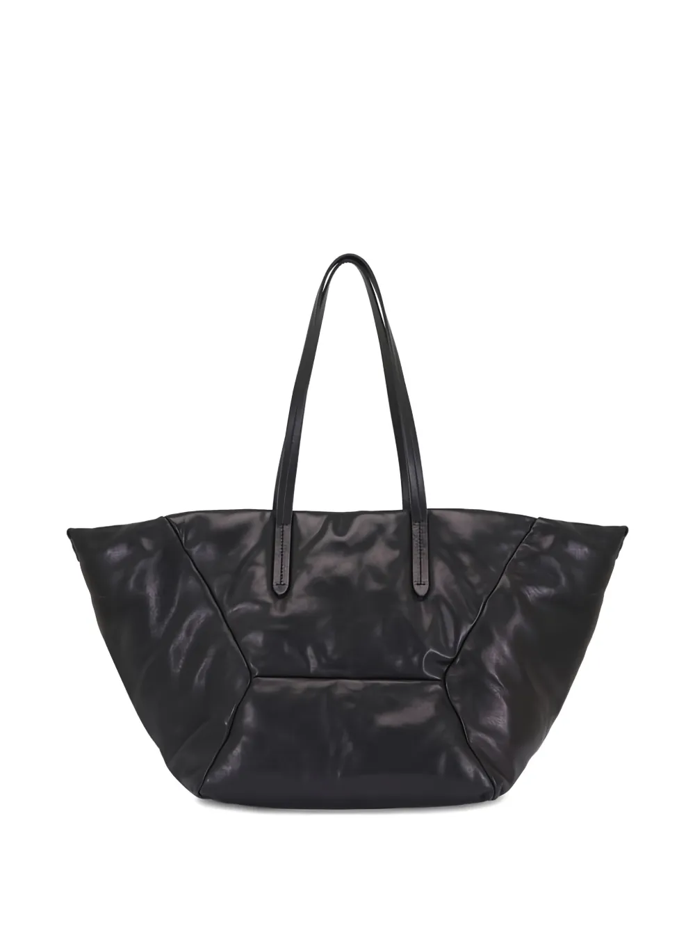 Brunello Cucinelli Duo medium shopper met vlakken - Zwart