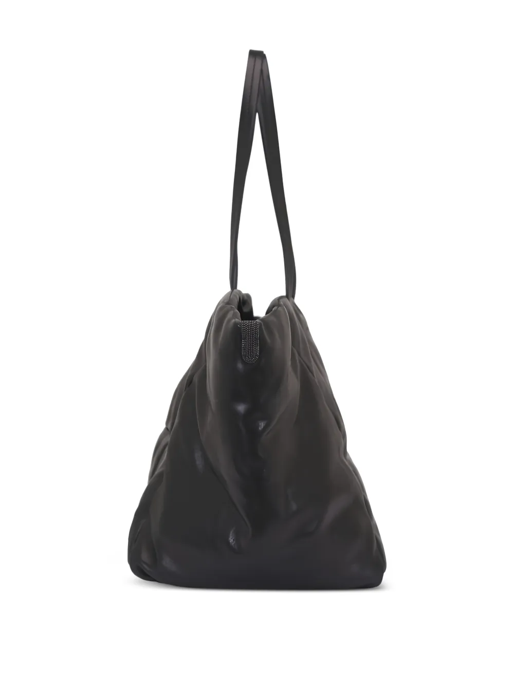Brunello Cucinelli Duo medium shopper met vlakken Zwart
