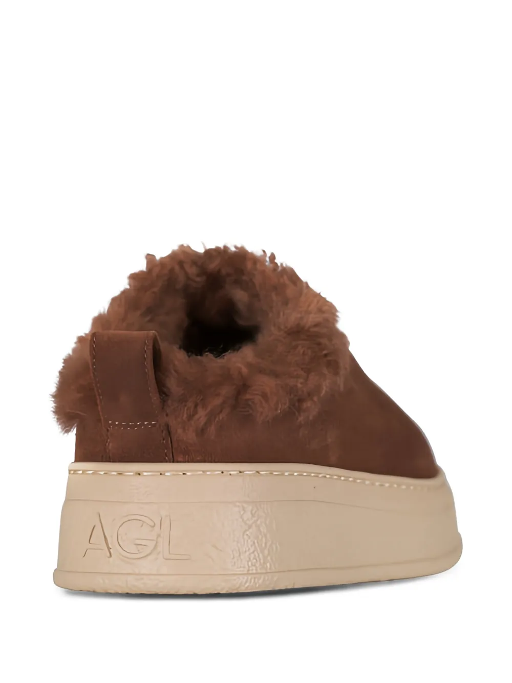 AGL Muiltjes met plateauzool Bruin