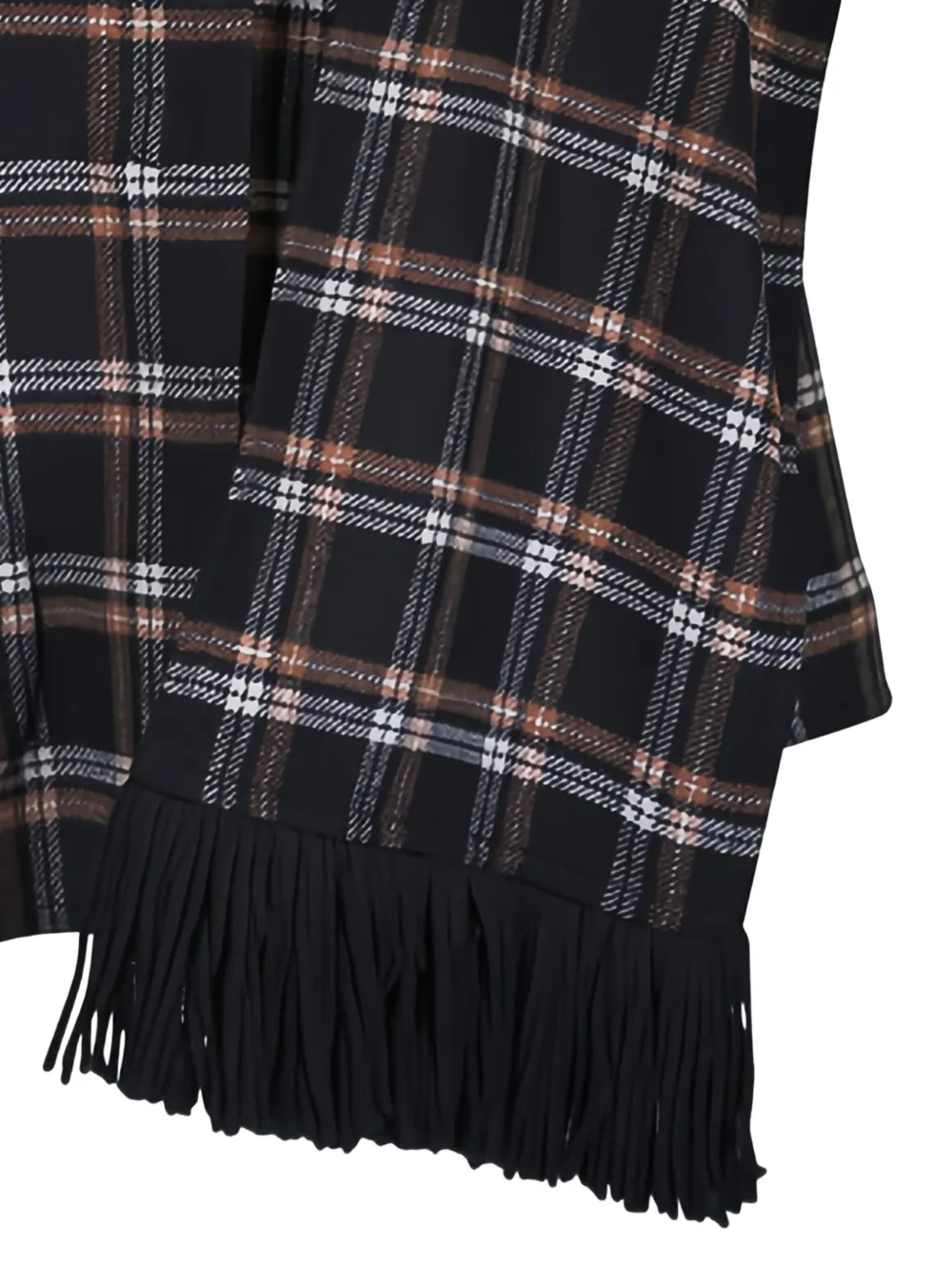 Akris Punto Plaid Double Face Wool Blend Jacket With Removable Scarf In Brown