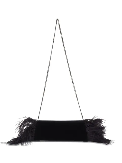 Akris clutch i velour med fjerkant