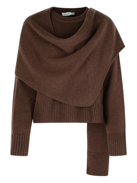 Simkhai Elson ribbed scarf-panel sweater