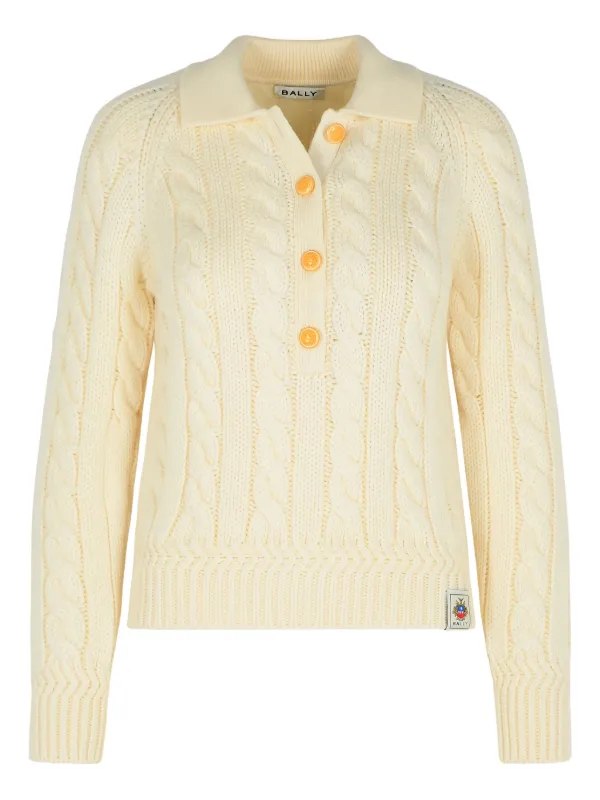 Bally Cable-knit Wool Sweater in Neutrals