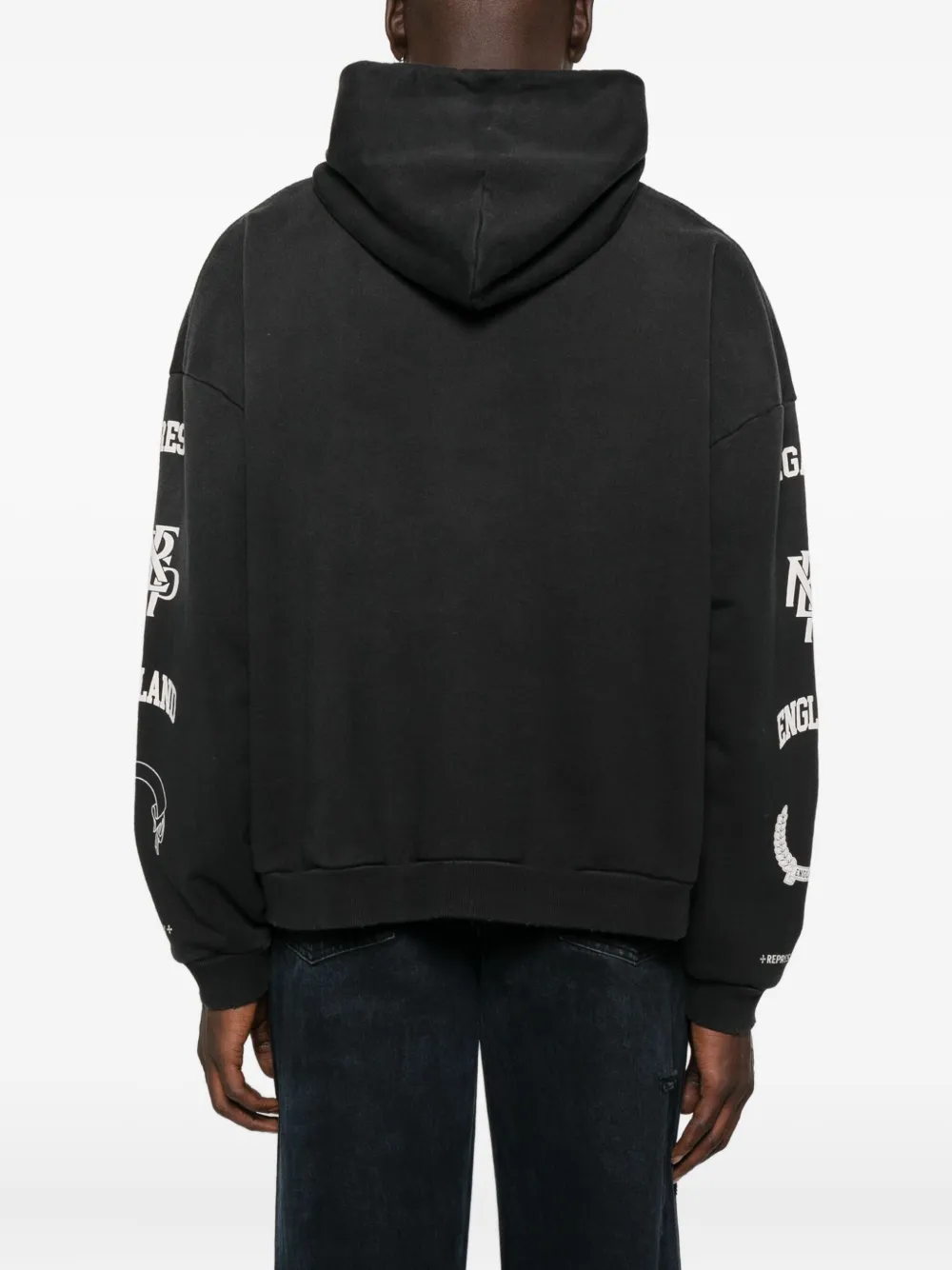 Represent Long-sleeved Hooded Sweatshirt In Black
