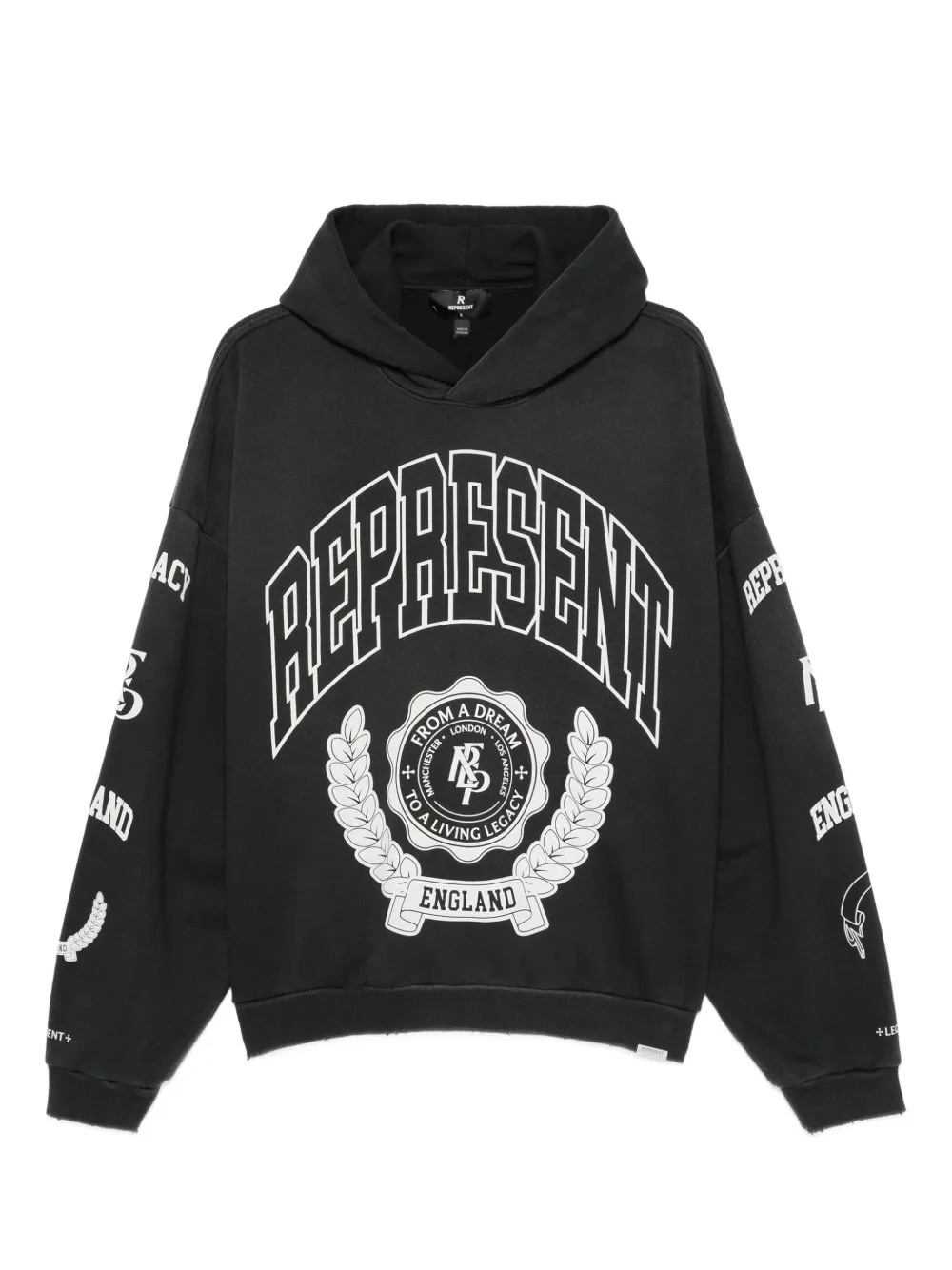 Represent graphic-print hoodie | Black | Image 1