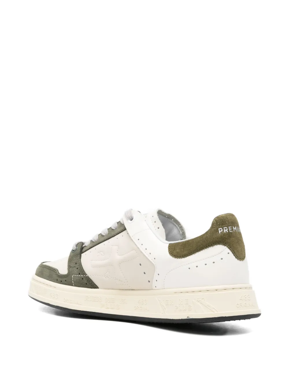 Premiata Leather Panelled Sneakers In Neutral