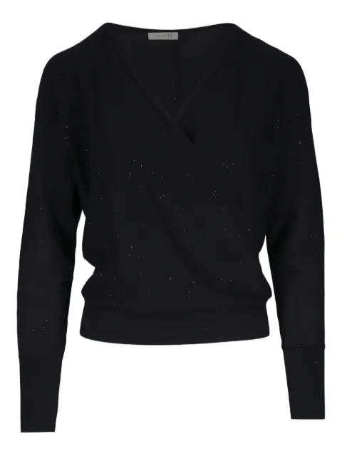 Kinross Cashmere V-neck long-sleeved top