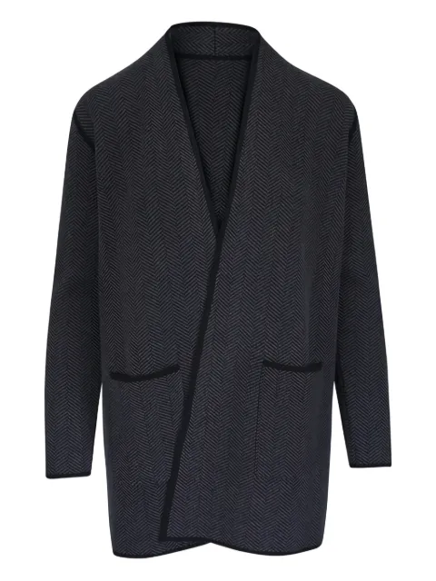 Kinross Cashmere herringbone pocket coat