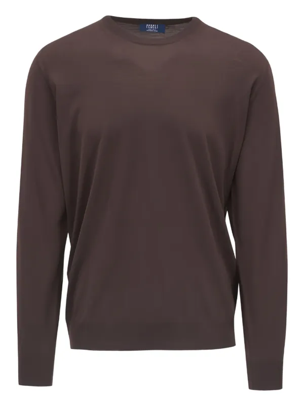 Fedeli Crew-neck Sweater in Brown