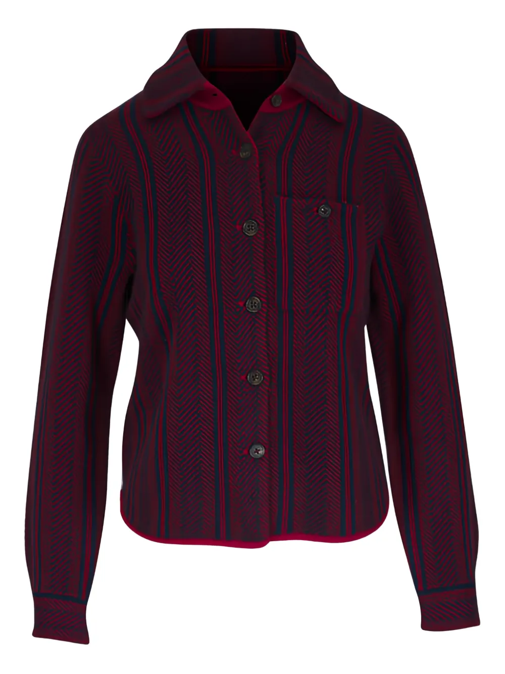 Guest In Residence striped pocket shirt - Rot