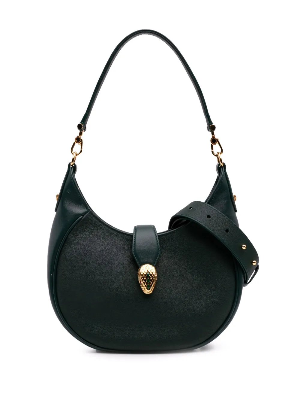Bvlgari Pre-Owned 2021-2025 Small Leather Serpenti Ellipse satchel | Green | Image 1