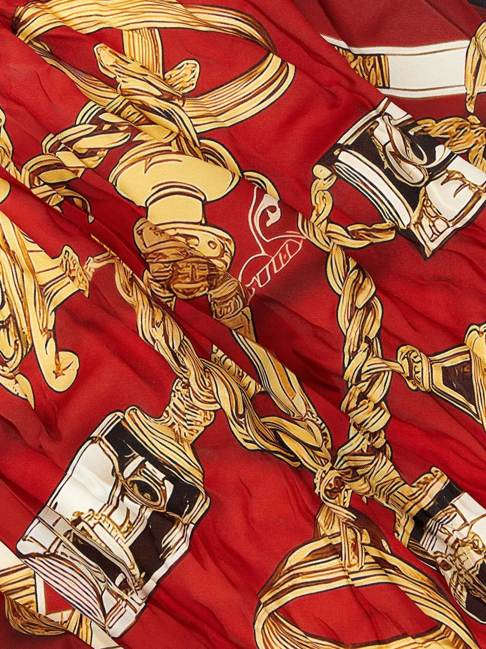 Balenciaga Zijden twill sjaal met patroon Rood