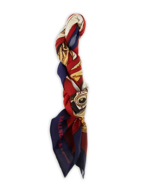 Balenciaga patterned silk twill scarf