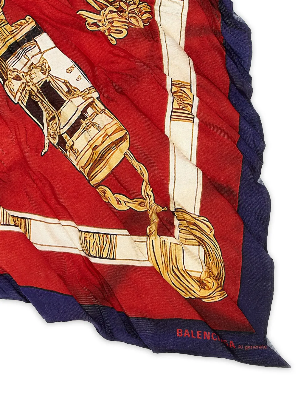 Balenciaga Zijden twill sjaal met patroon Rood