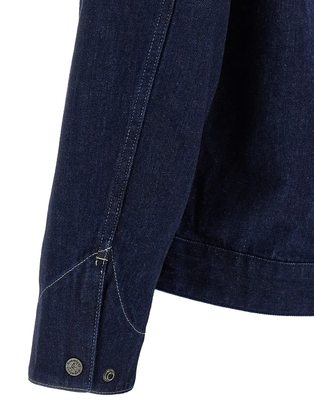 Gramicci Japanese Slub Zip-up Denim Jacket In Blue