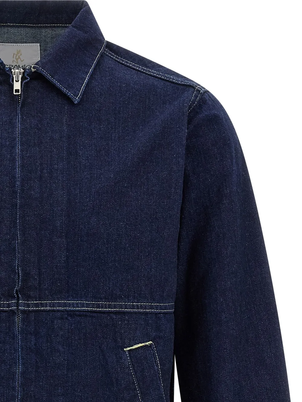 Gramicci Japanese Slub Zip-up Denim Jacket In Blue