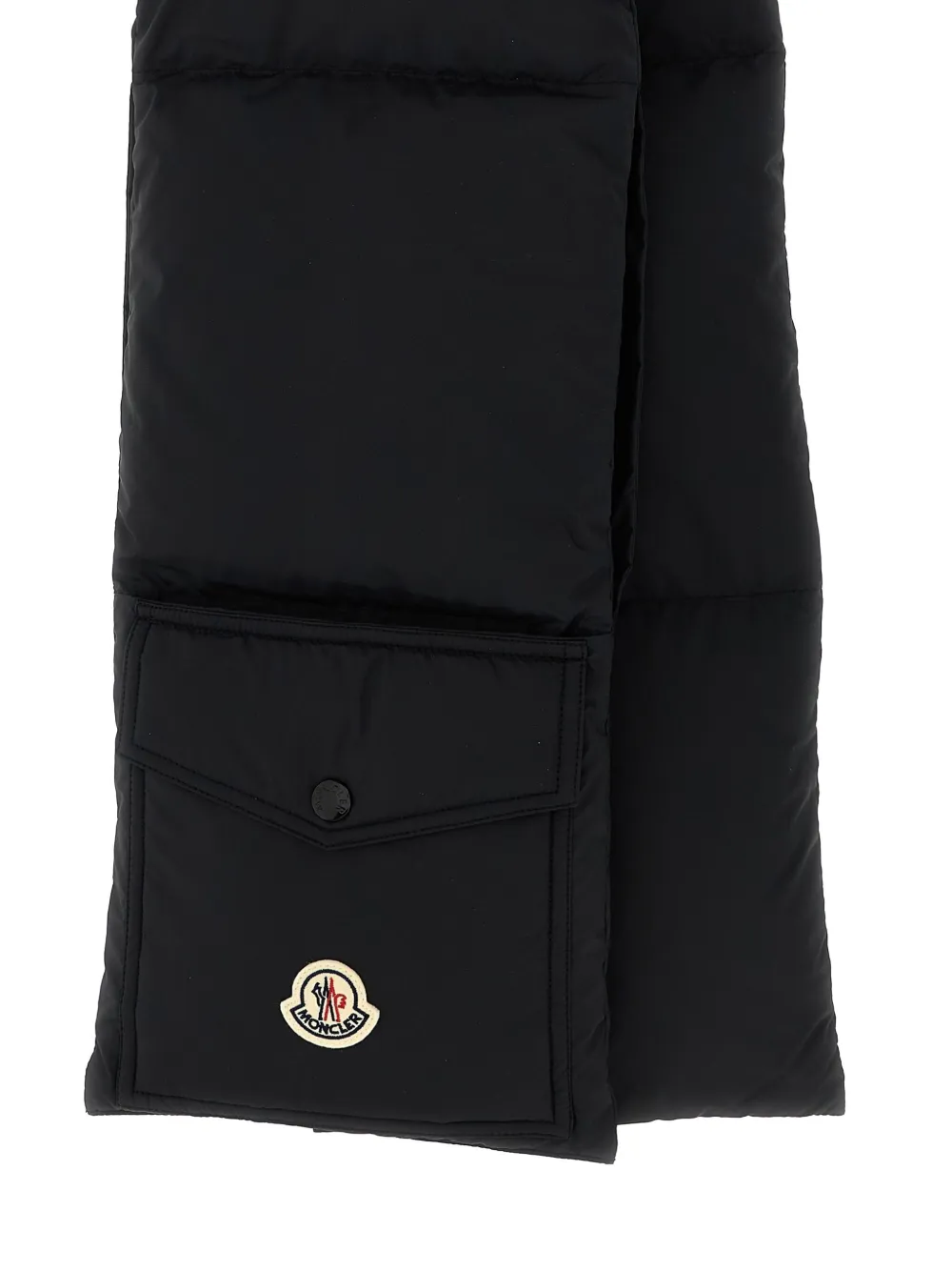 Moncler Insulated Scarf Featuring Buttoned Pocket In Black