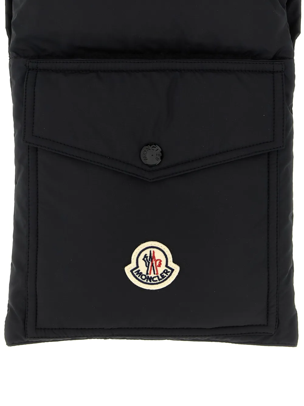 Moncler Insulated Scarf Featuring Buttoned Pocket In Black