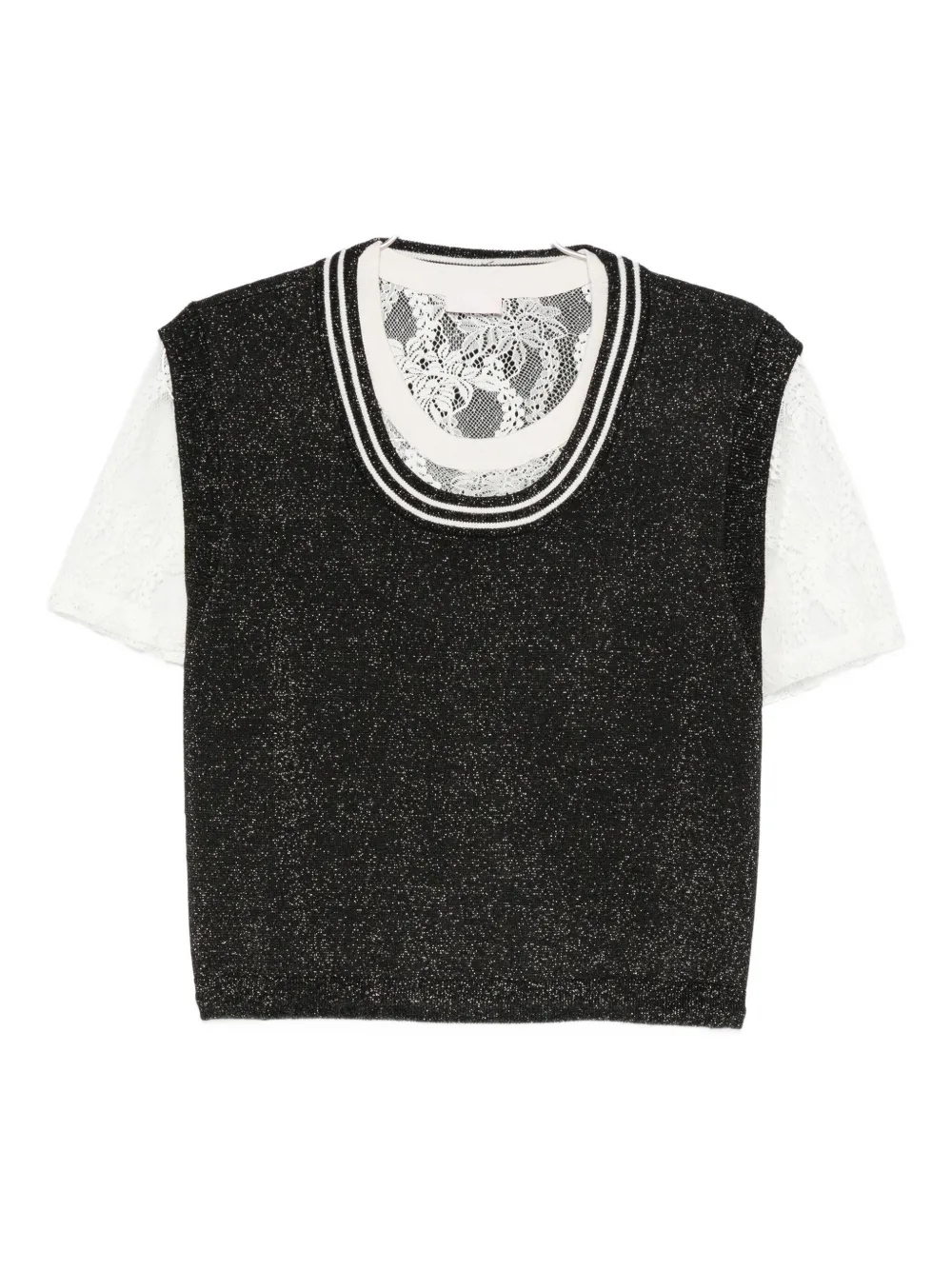 Liu •jo Layered T-shirt In Black