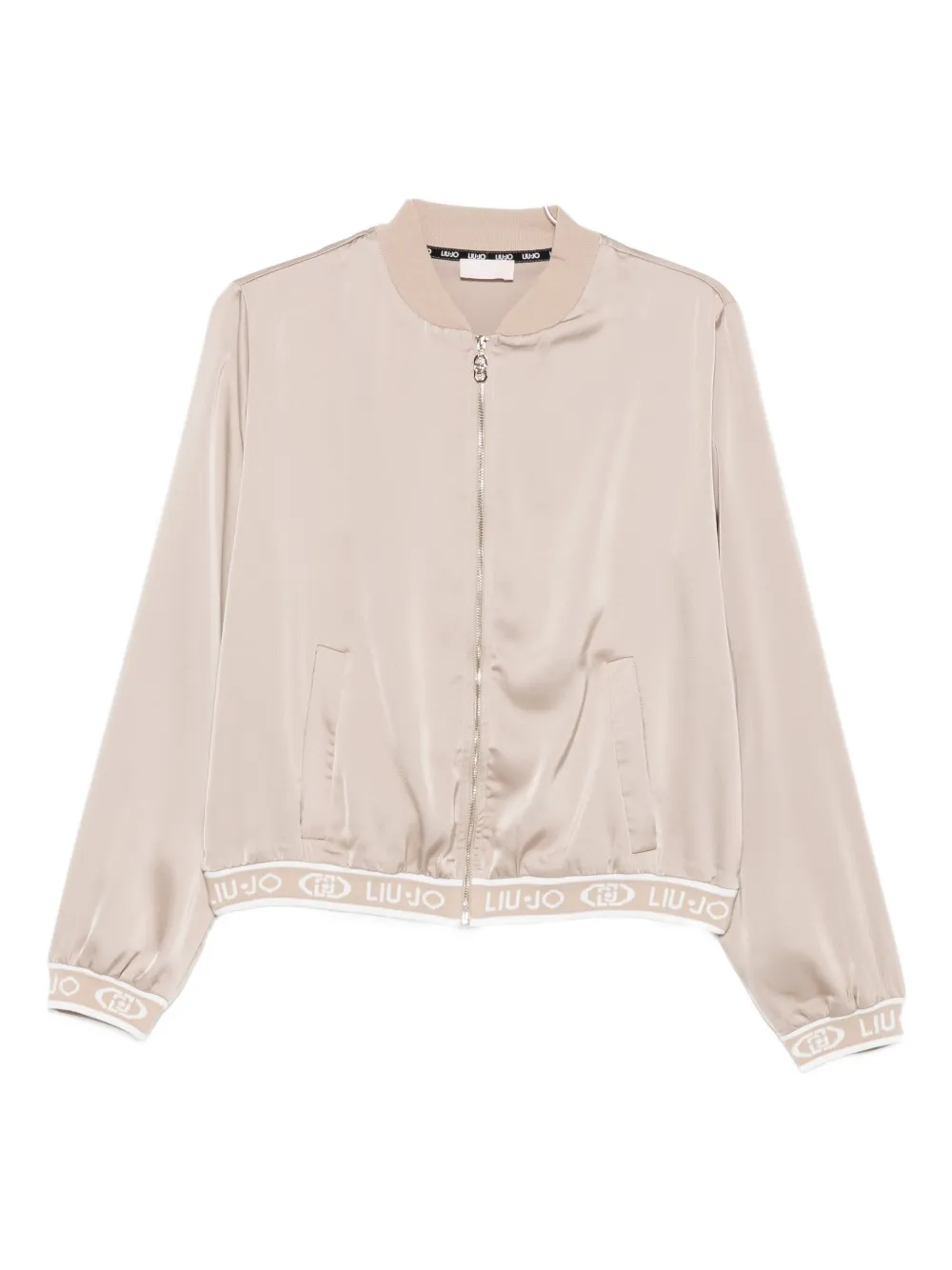 Liu •jo Zip-up Bomber Jacket In Gray