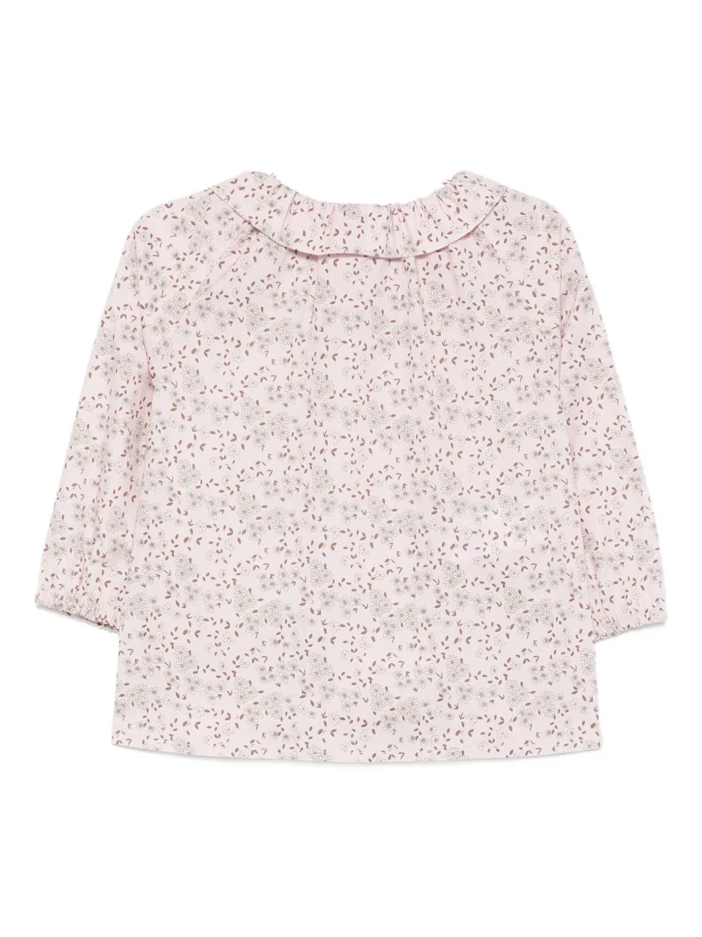 Il Gufo Ruffled Floral-print Blouse In Pink