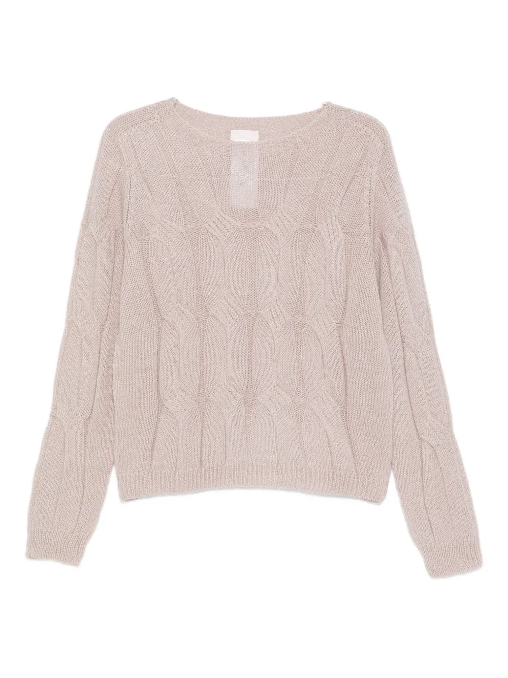 Liu •jo Cable-knit Sweater In Pink