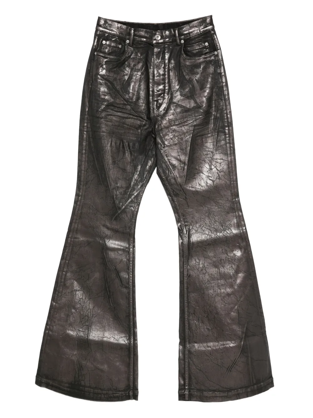 Rick Owens DRKSHDW crackled-effect flared jeans | Brown | Image 1