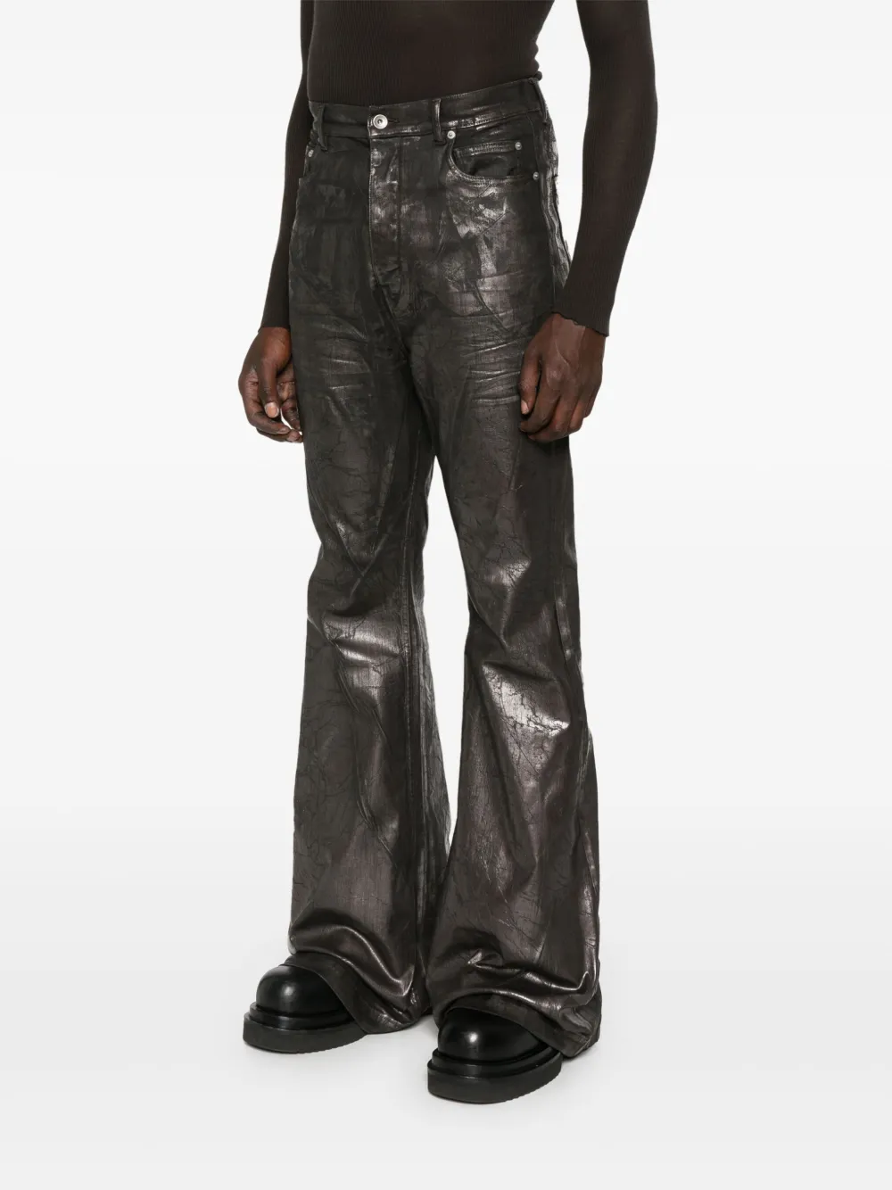 Rick Owens DRKSHDW Flared jeans met gebarsten effect Bruin