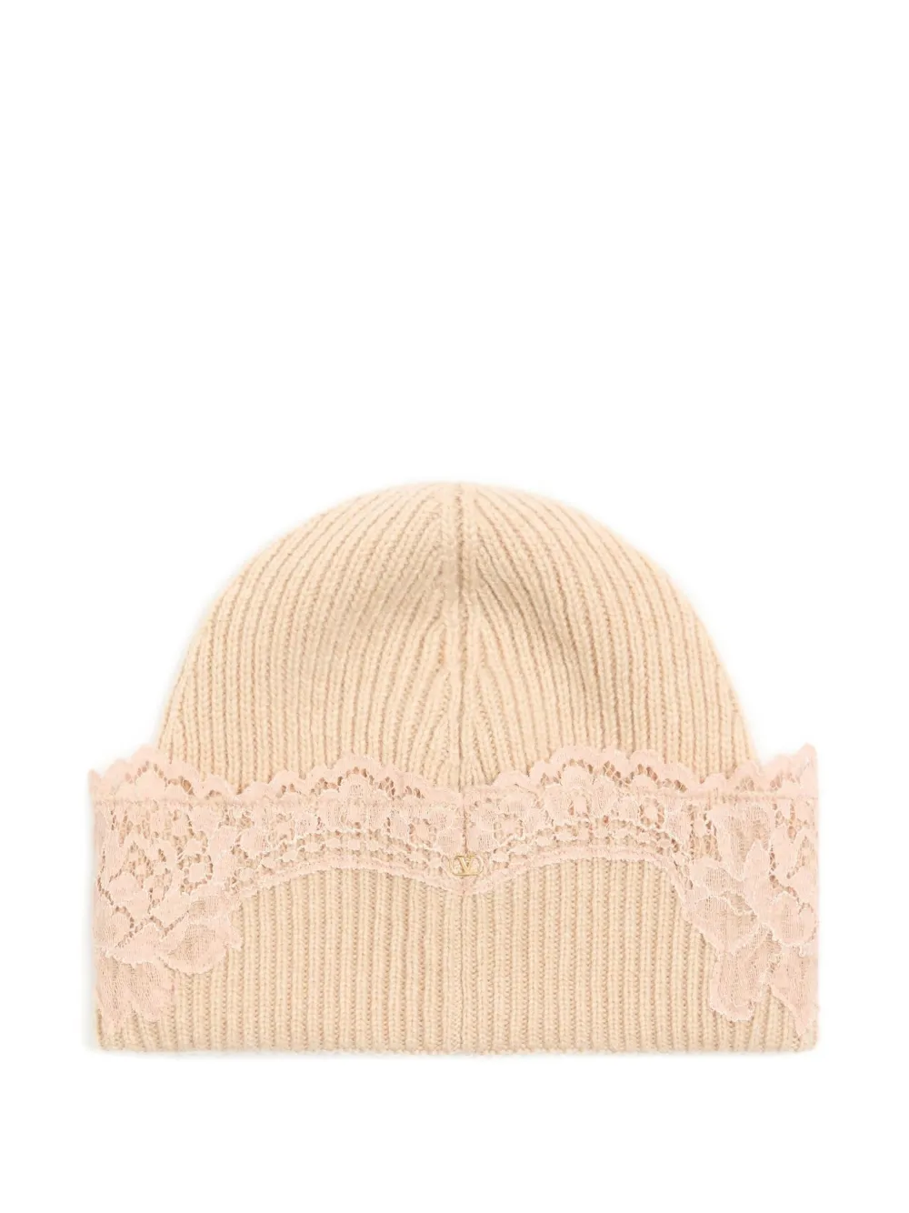 Valentino Garavani Lace Beanie In Neutral