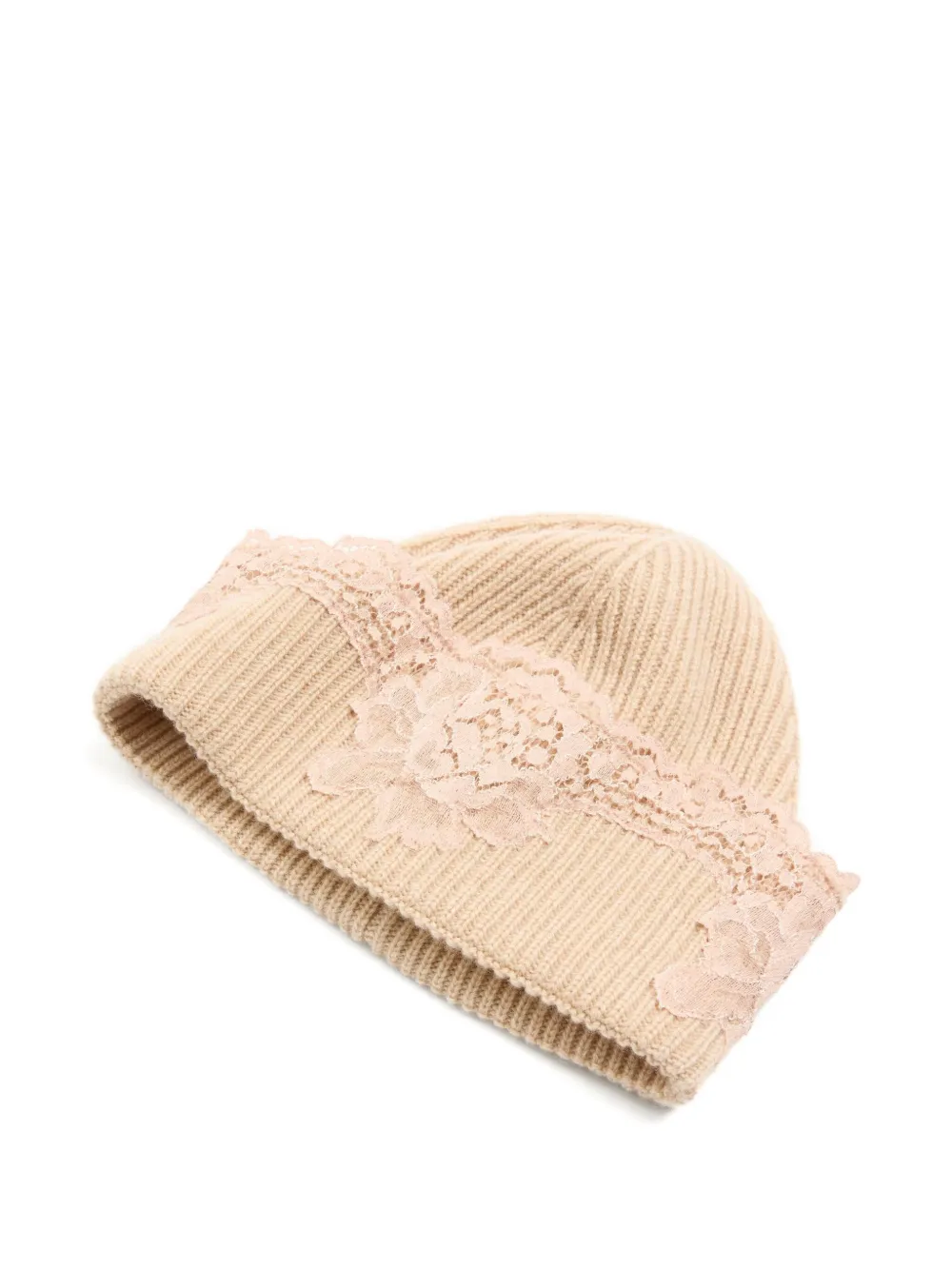 Valentino Lace Beanie In Neutral