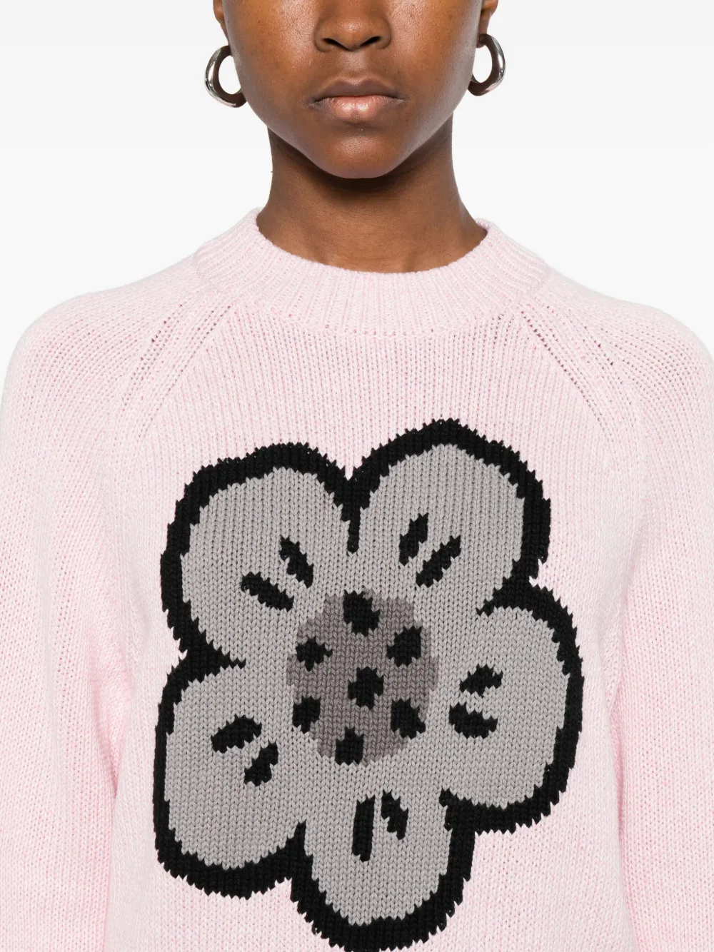 Kenzo Trui met bloemenpatroon en ronde hals Roze