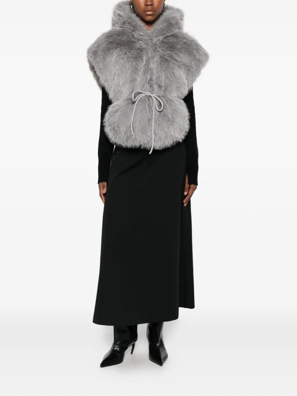 Patrizia Pepe Collar Jacket In Gray