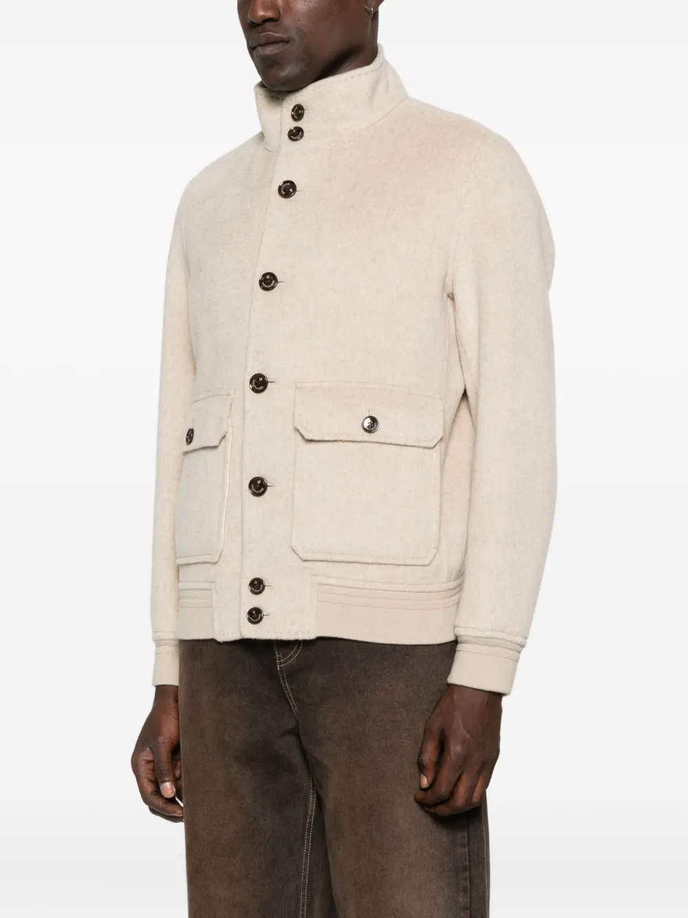 Montecore Cashmere Bomber Jacket In Neutral