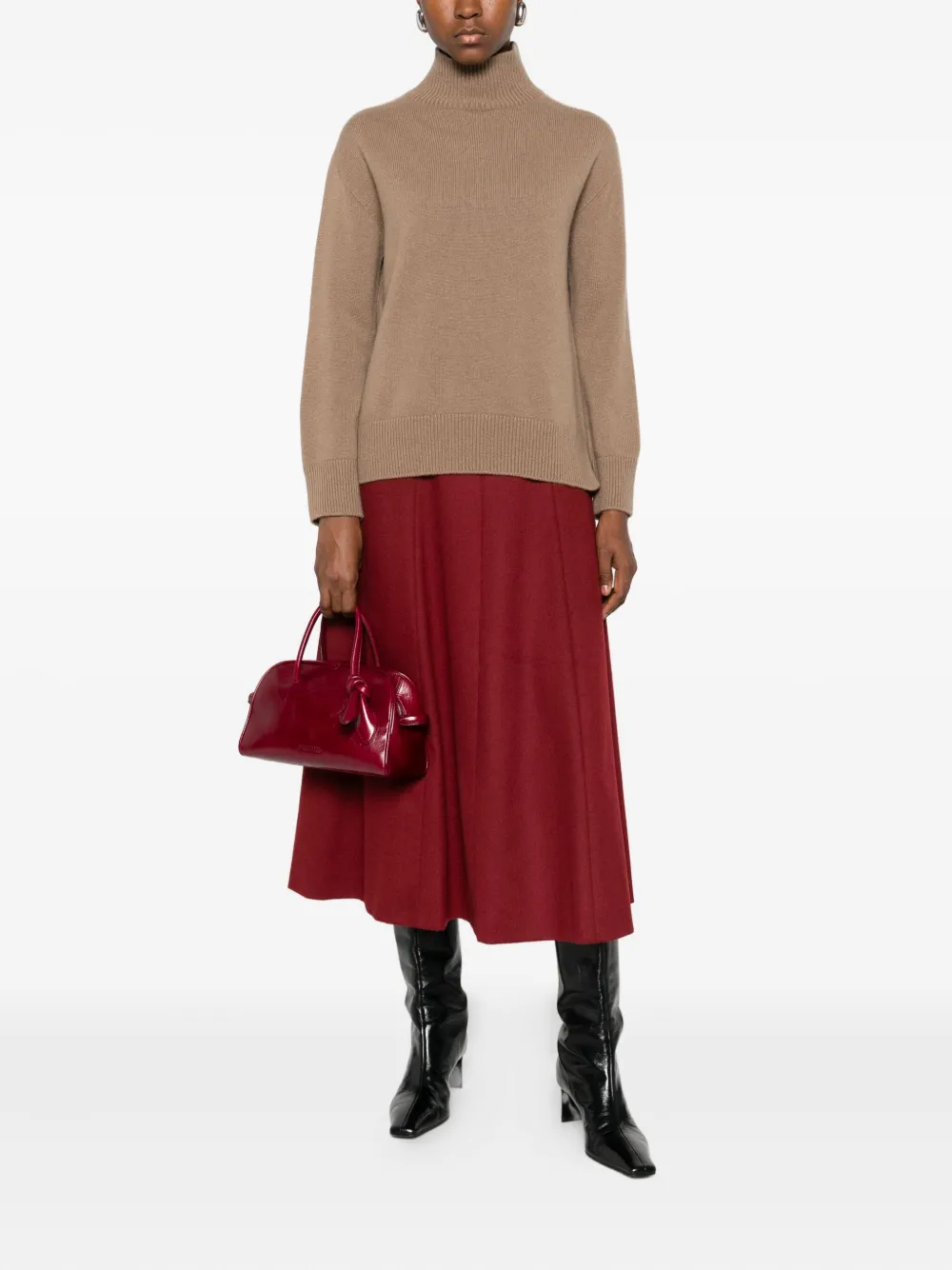 Max Mara Wollen rok met vlakken - Rood