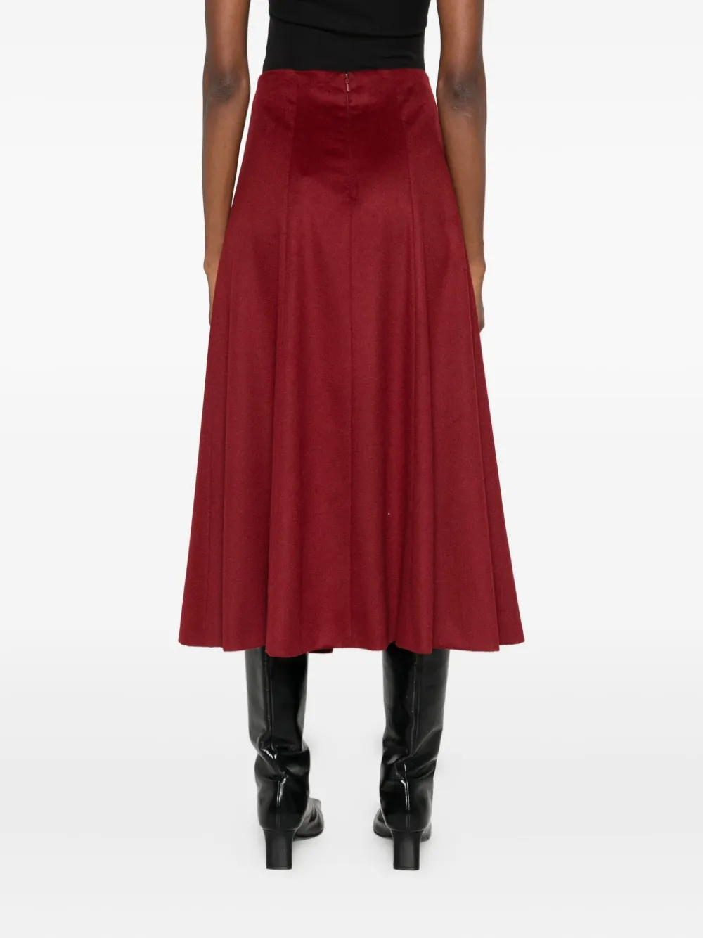 Max Mara Wollen rok met vlakken Rood