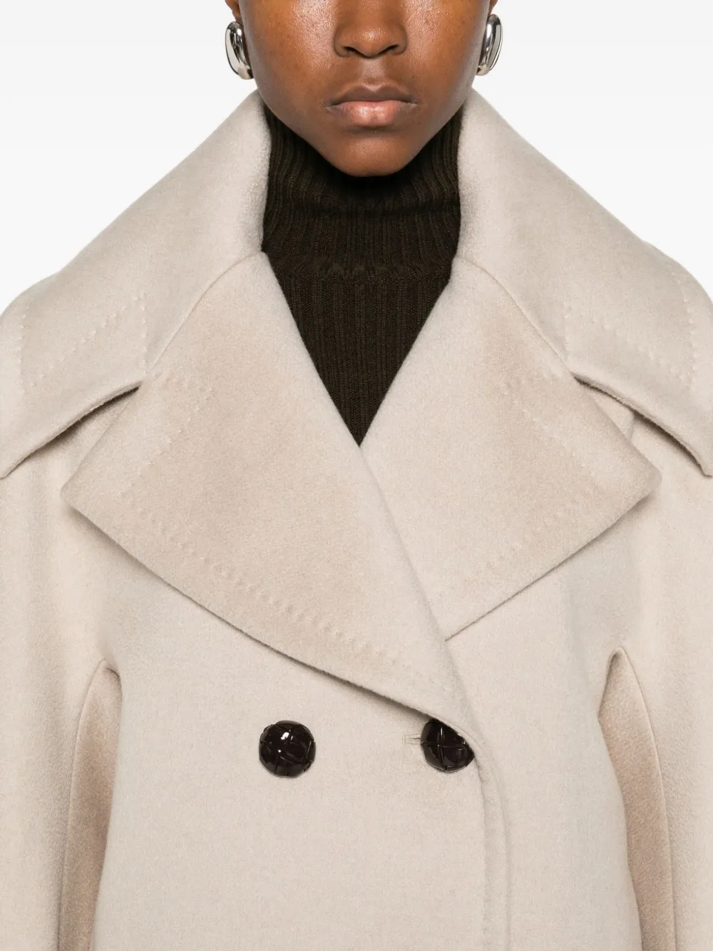 Max Mara Cashmere Double-breasted Jacket In Brown