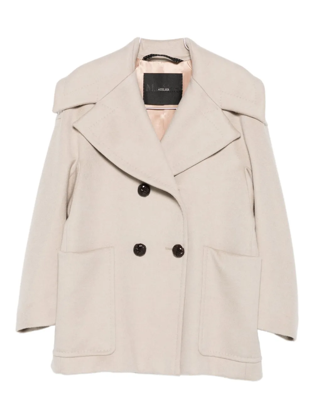 Max Mara Cashmere Double-breasted Jacket In Brown