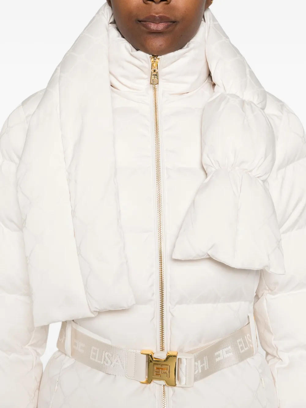 Elisabetta Franchi Belted Jacket In White