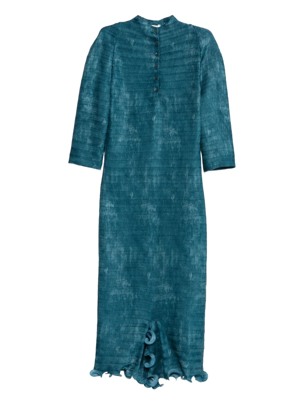 FENDI button ruffled midi dress - ブルー FENDI button ruffled midi dress - ブルー
