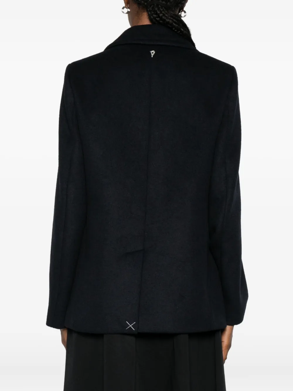 Dondup Double-breasted Coat In Black