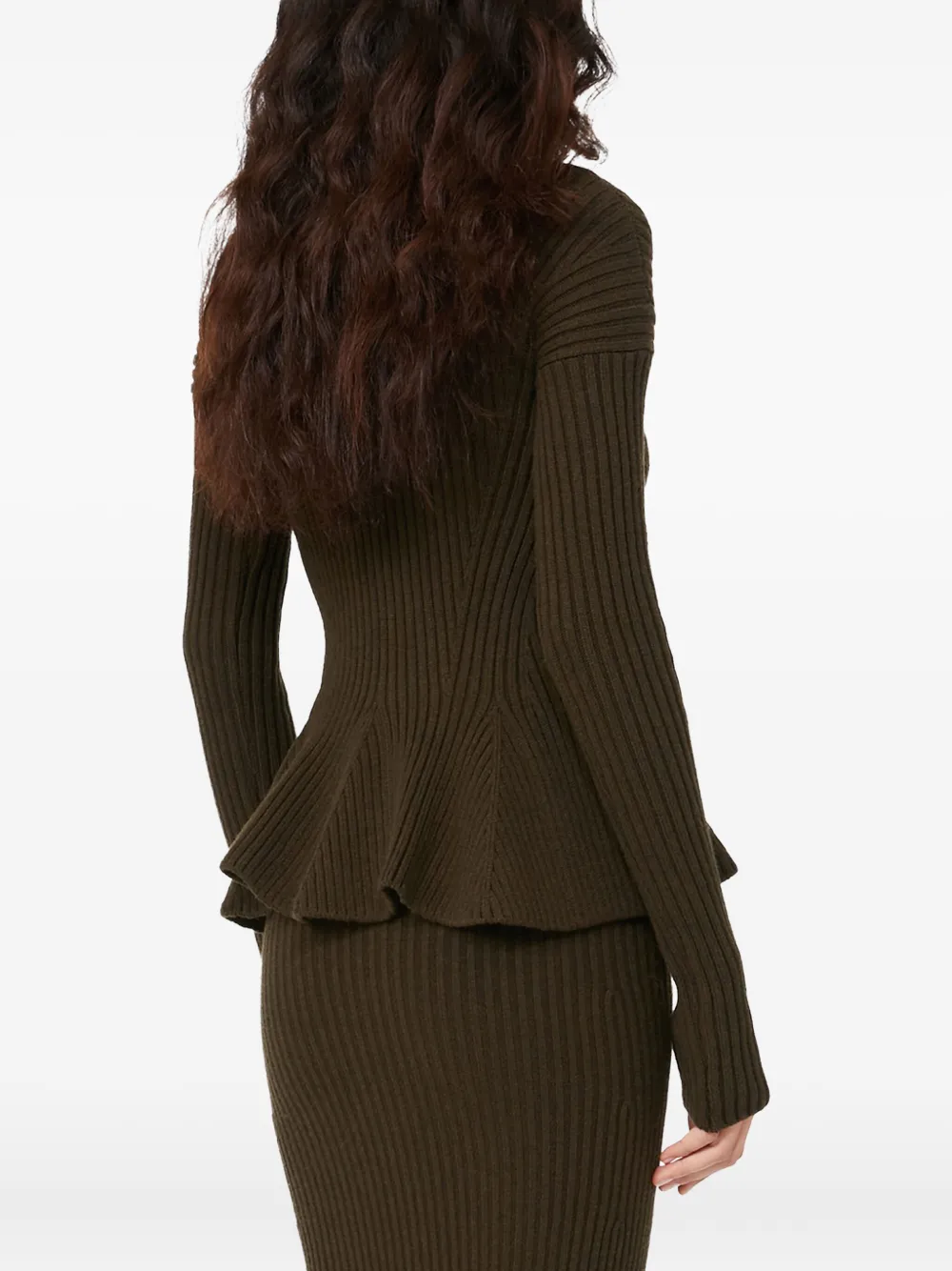 Max Mara Ribbed Wool Cashmere Turtleneck Sweater In Animal Print