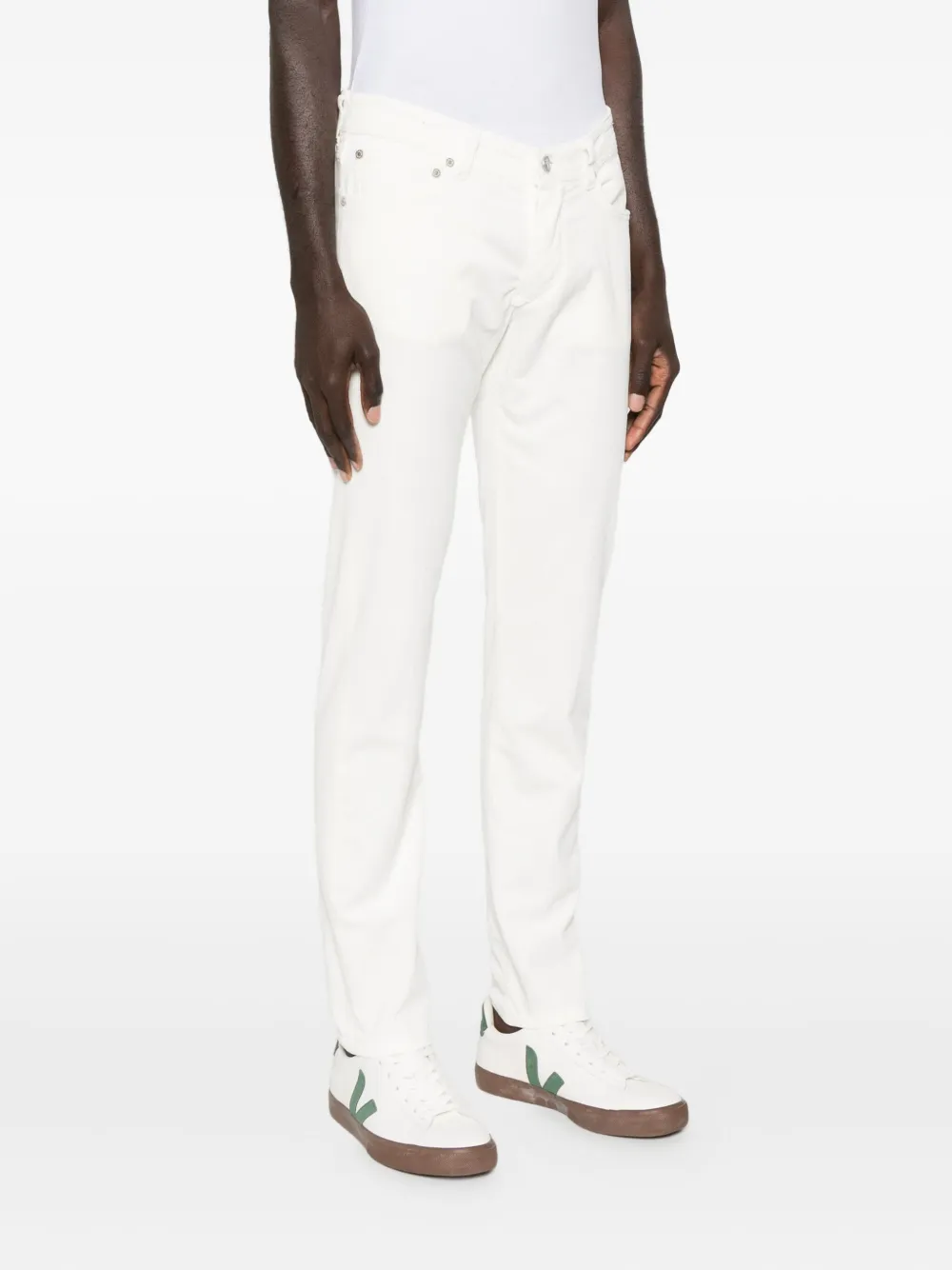 Barba Jeans met vijf zakken Wit
