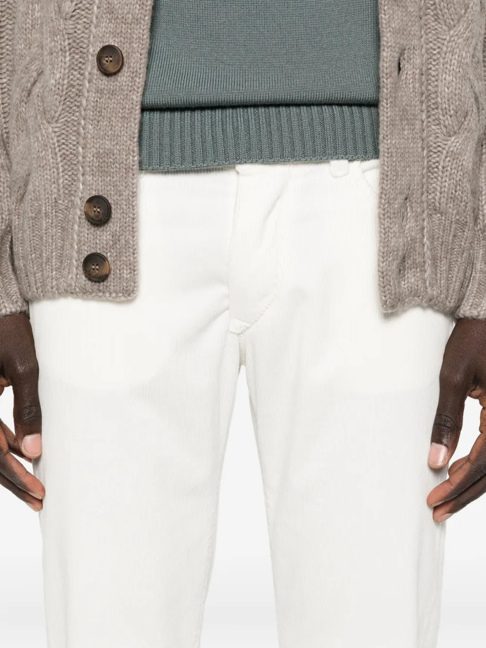 Barba Jeans met vijf zakken Wit