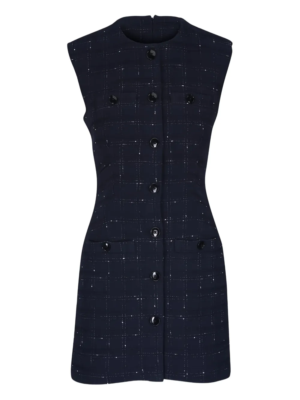 Veronica Beard checked sleeveless mini dress - Blue